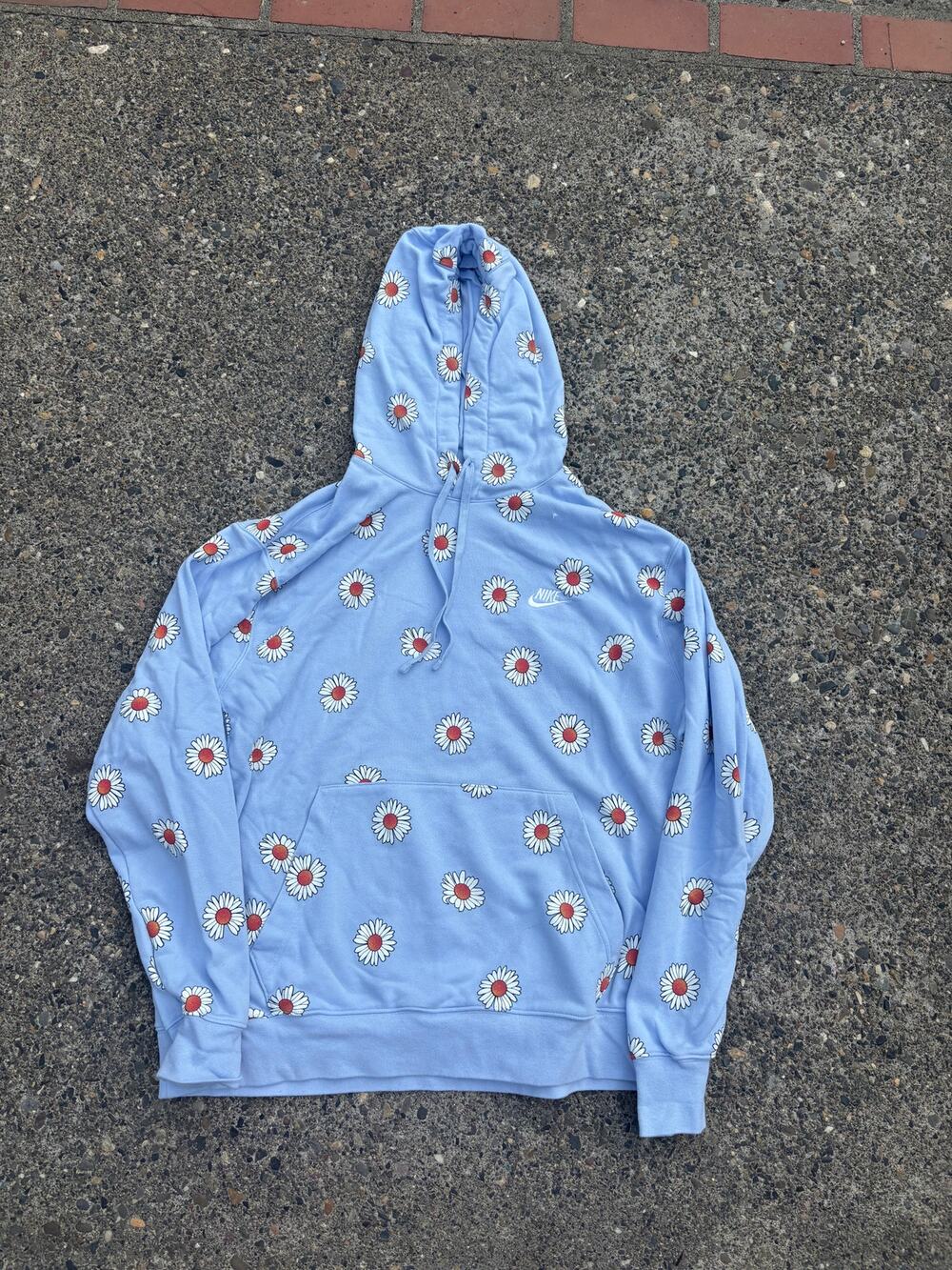 Nike Sportswear Daisy Print Hoodie Light Blue Floral